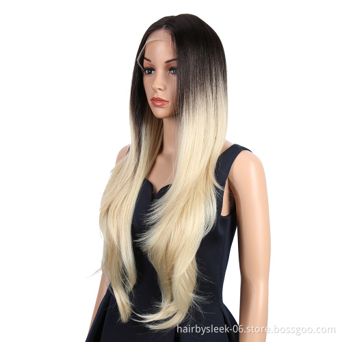 Natual straight wave lace front women front hd 360 pre pluck 100%virgin honey blonde full head synthetic hair lace wigs straight